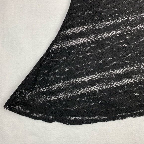 West Loop Black Lace Stretch Beach Swimsuit Cover-Up Womens Comfort Fit L/XL NWT - Picture 3 of 8